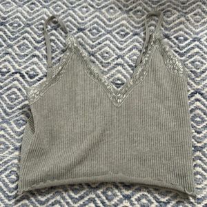 Soft gray lace tank